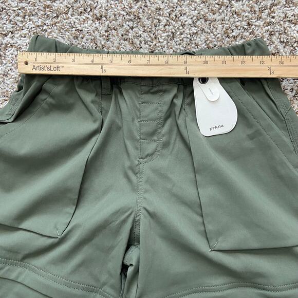 Prana Stretch Zion Convertible Pant Women's S Spruce Elastic Waist Zip-Off Legs - Picture 9 of 14